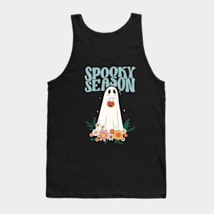 Floral Ghost Loves Spooky Season Tank Top